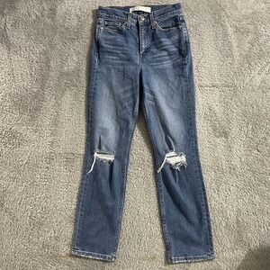 AYR Jeans Womens Size 25 The Yes Yes‎ Yes Style Straight Leg Blue Denim Stretch
